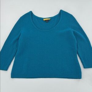 St. John Vibrant Blue Crew Neck‎ wool Sweater